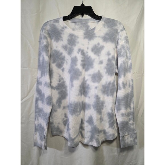 Time and Tru Tops - Time and Tru Women's Long Sleeve Waffle Knit Tie Dye Thermal Shirt L